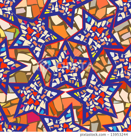 Mosaic Geometric background with stars 13953244