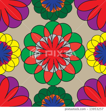 mosaic seamless floral pattern.Vector pattern 13953257