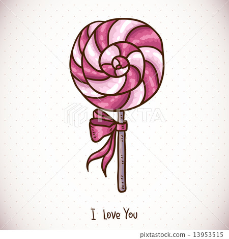 Greeting Card with candy lollipop 13953515