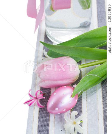 pink easter egg with flowers 13953959