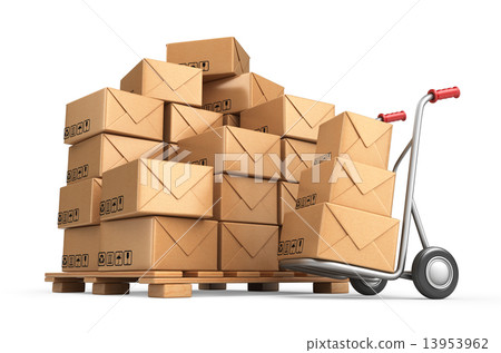 Cardboard boxes on pallet. Cargo, delivery and transportation Cardboard boxes on pallet. Cargo, delivery and transportation 13953962