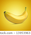 Banana fruit on yellow background 3D  13953963