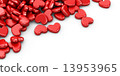 Pile of love hearts 3D. Valentine's day background, isolated 13953965
