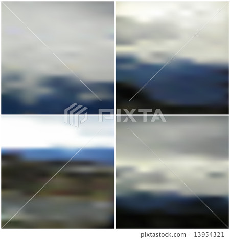 Vector web and mobile interface templates. Editable blurred backgrounds set 13954321