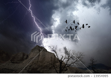 Stormy weather in mountains 13954995