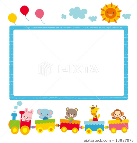 複製兒童的空間動物在火車上 13957073