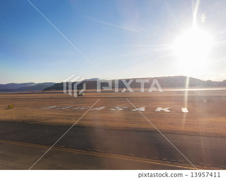 Runway and mountain of Nagasaki Airport 13957411