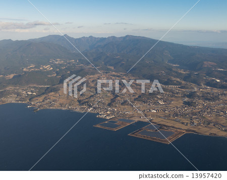 Mega solar power plant and Mt. Goto Mega solar power plant and Mt. Goto 13957420