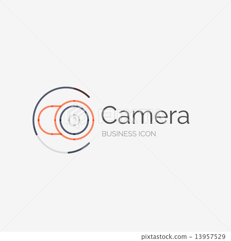 Thin line neat design logo, camera concept - Stock Illustration ...