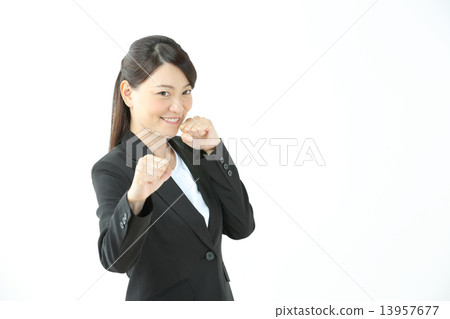 Punch business woman 13957677