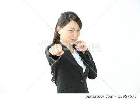Punch business woman Punch business woman 13957678