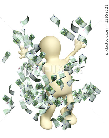 Happy puppet with money 13958521