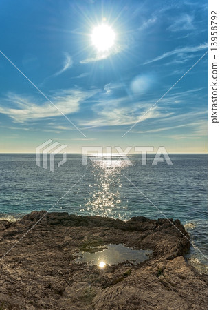 Coastline with horizon and sky Coastline with horizon and sky 13958792