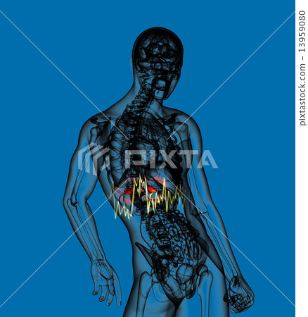 3d render medical illustration of the  adrenal  pain 13959080