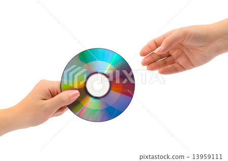 Hands with computer disk 13959111