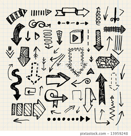 Hand drawn vector doodle arrow collection isolated - Stock Illustration ...