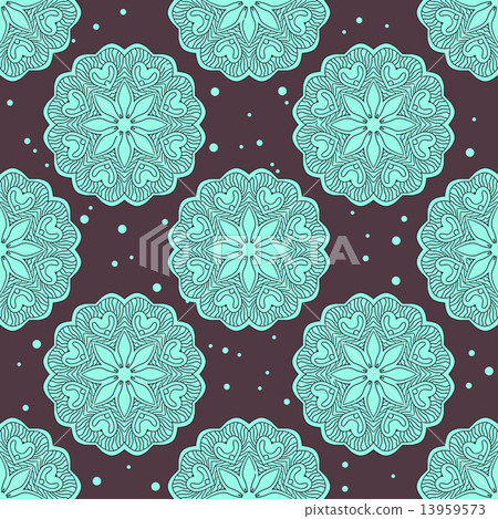 Ethnic seamless pattern with large mandalas-插圖素材 [13959573] - PIXTA圖庫