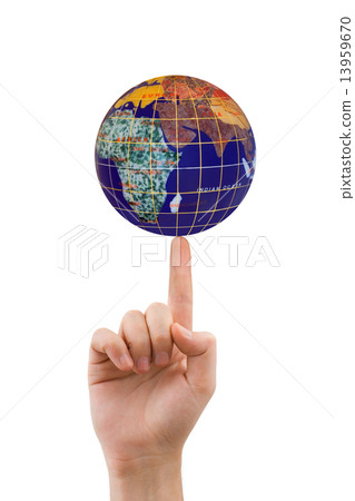 Hand and globe 13959670