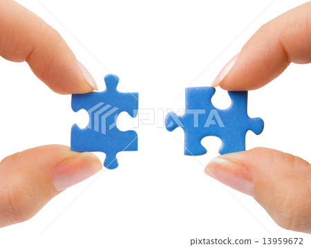 Hands and puzzle 13959672