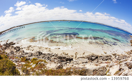 Fisheye view of Vivonne Bay in South Australia 13959768