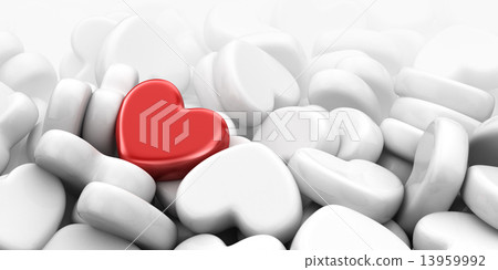Unique love heart. 3D Illustration Unique love heart. 3D Illustration 13959992