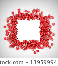Frame of love hearts 3D. Valentine's day, isolated 13959994