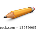 Single pencil. 3D icon isolated on white background 13959995