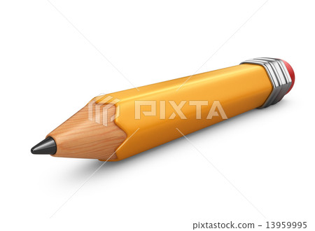 Single pencil. 3D icon isolated on white background 13959995