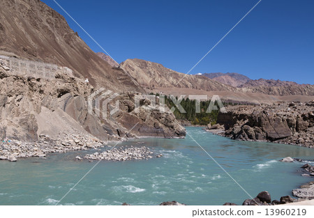 Himalayan landscape in Himalayas. Ladakh, India 13960219