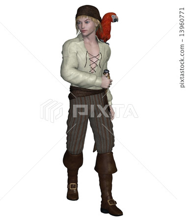 Young Pirate with Parrot Young Pirate with Parrot 13960771