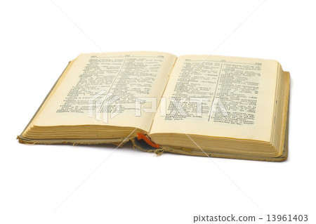 Opened retro book 13961403