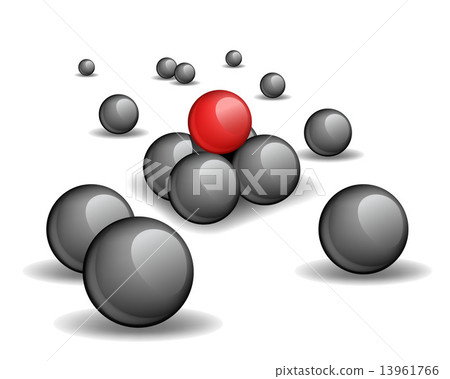 Pyramid top - a unique red sphere in a pyramid top 13961766