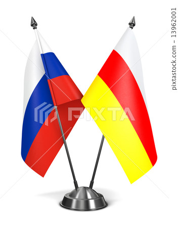 Russia and South Ossetia - Miniature Flags. 13962001
