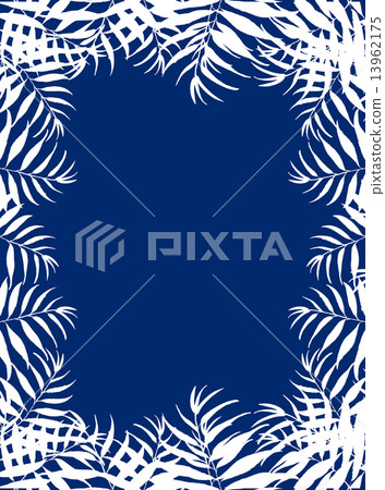 Palm leaves Palm coconut green leaves tropical tropical hot Hawaii Okinawa Bali Bali Guam resort wind refreshing nature sky travel summer summer vacation tropical palm background silhouette blue frame 13962175