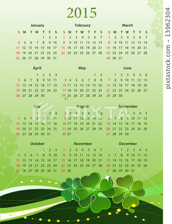 Vector illustration of 2015 calendar for St. Patricks Day 13962304