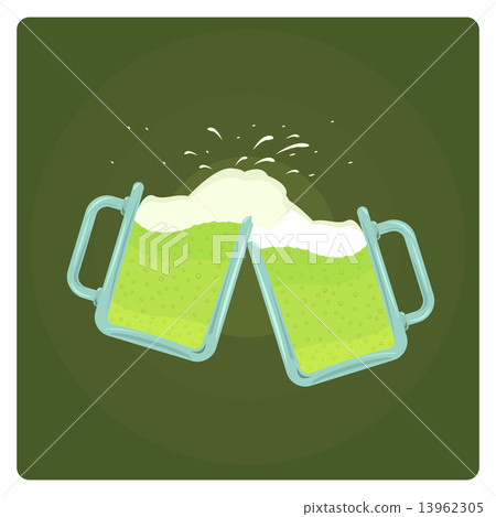 Vector illustration of two beer mugs splashing Vector illustration of two beer mugs splashing 13962305