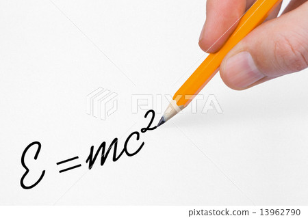 Hand writing formula on paper 13962790