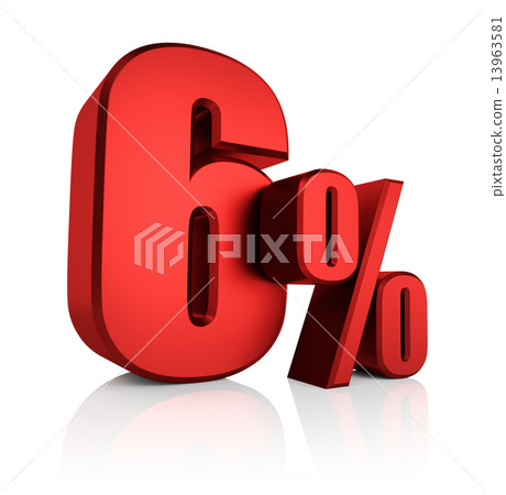 Red 6 Percent - Stock Illustration [13963581] - PIXTA