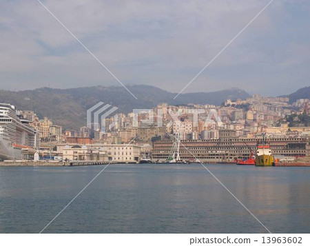 View of Genoa Italy from the sea 13963602