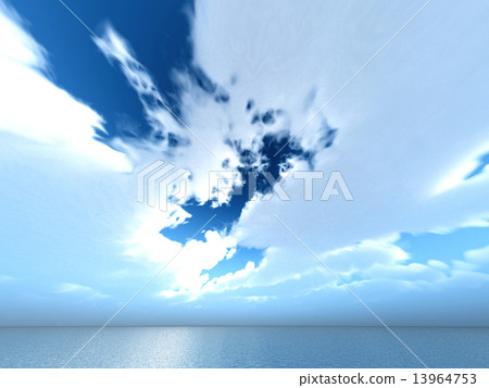 Wind and clouds with the sea 13964753