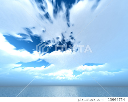Wind and clouds with the sea 13964754
