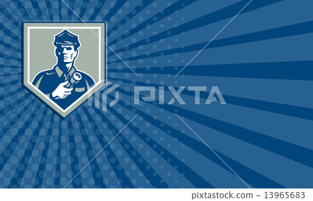 Business card Security Guard Flashlight Shield... - Stock Illustration ...