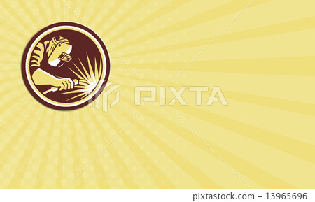 Business card Welder Fabricator Welding Torch Circle Retro Business card Welder Fabricator Welding Torch Circle Retro 13965696