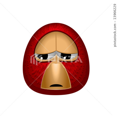 Red alone dolorous bird isolated on white background Red alone dolorous bird isolated on white background 13966229