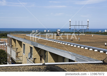 Cellular antennas installed on the roof 13967872