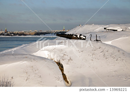 Cannons protecting Suomenlinna Sea Fortress 13969221