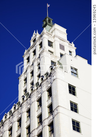 White Building against Blue Sky White Building against Blue Sky 13969245