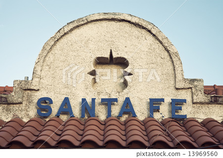 Santa Fe sign seen on the building 13969560