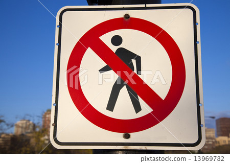 No pedestrian sign 13969782