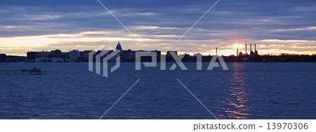 Sunset panorama of Madison 13970306